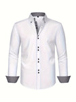 Simon | Refined Contrast Trim Button-Up Shirt - Valereo