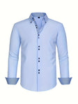 Simon | Refined Contrast Trim Button-Up Shirt - Valereo