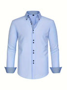 Simon | Refined Contrast Trim Button-Up Shirt - Valereo