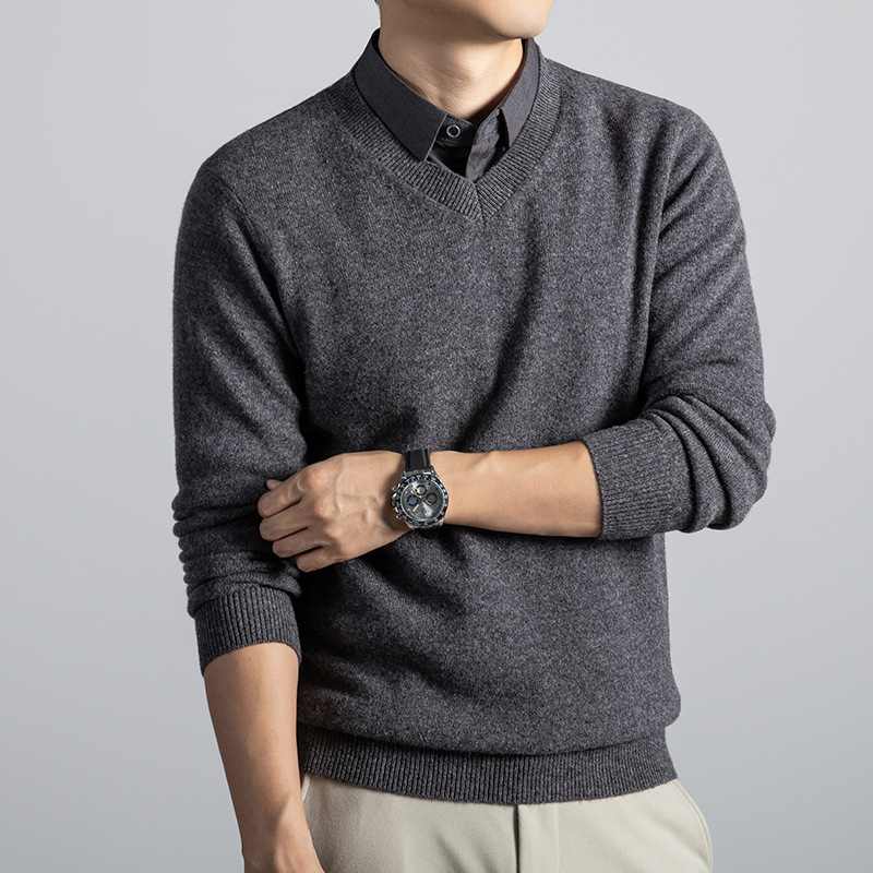 Simon | Refined V-Neck Knit Sweater - Valereo