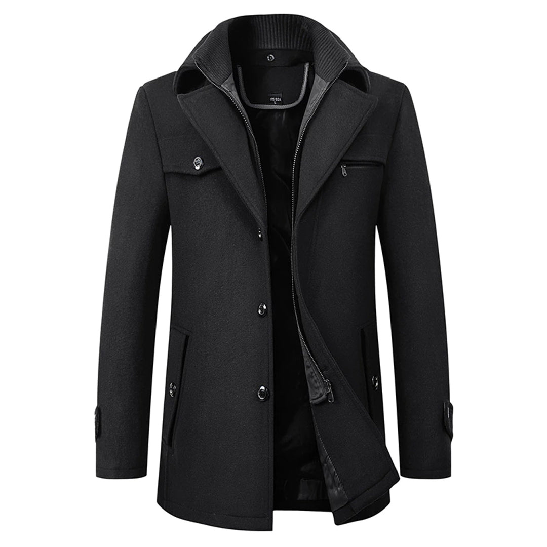 Simon | Refined Wool Stand-Collar Jacket - Valereo