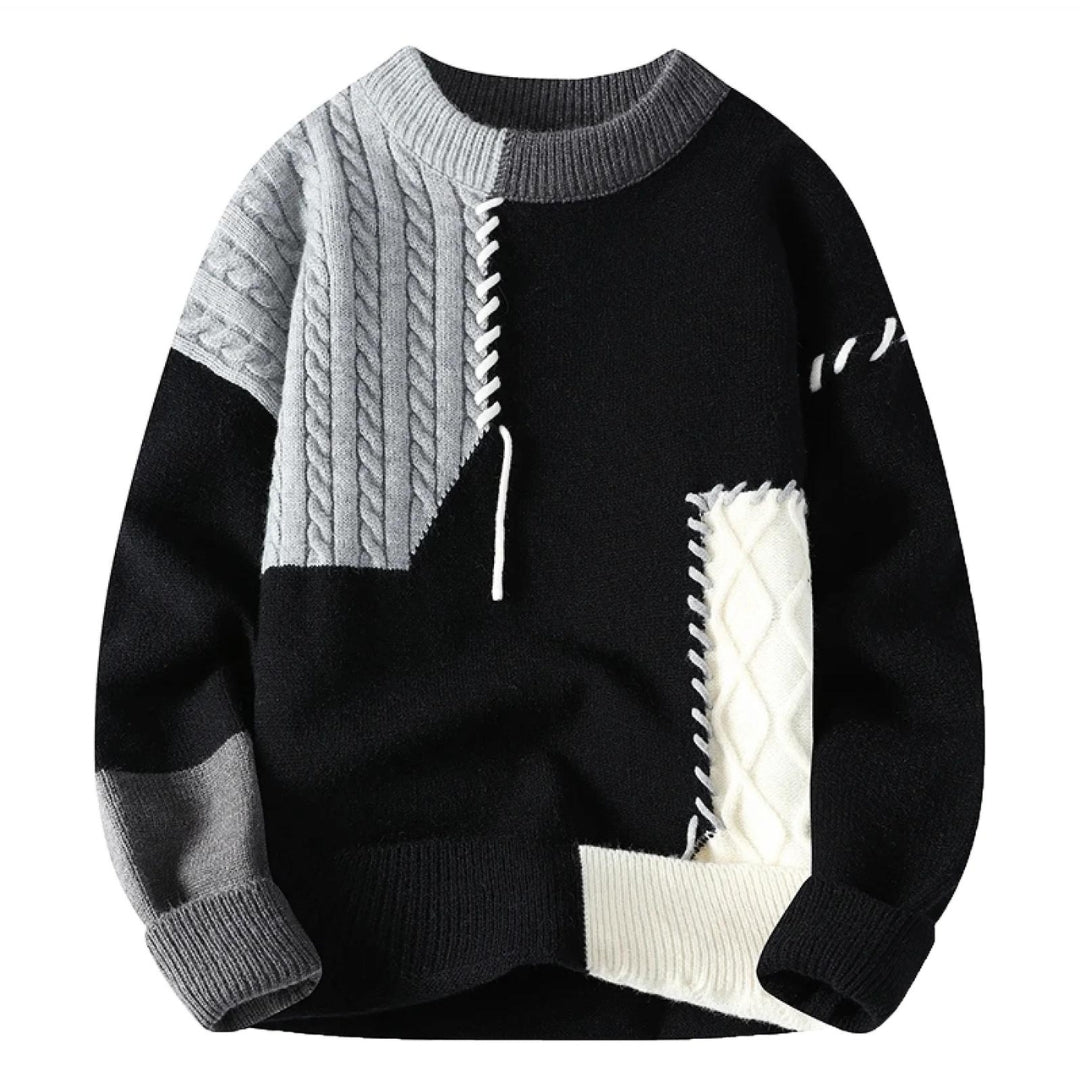 Simon | Stylish Colorblock Patchwork Sweater - Valereo