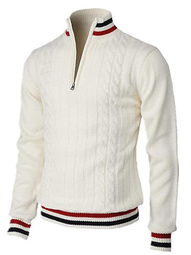 Thomas | Classic Cable Knit Quarter-Zip Sweater - Valereo