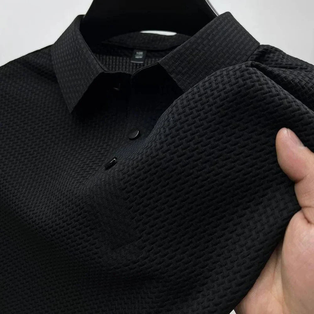 Thomas | Premium Textured Weave Polo Shirt - Valereo