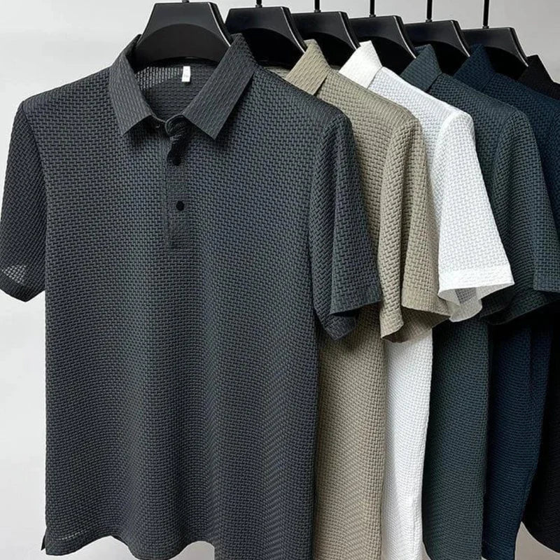 Thomas | Premium Textured Weave Polo Shirt - Valereo