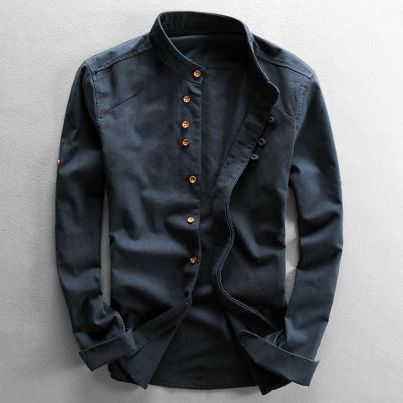 Thomas | Refined Mandarin Collar Shirt - Valereo