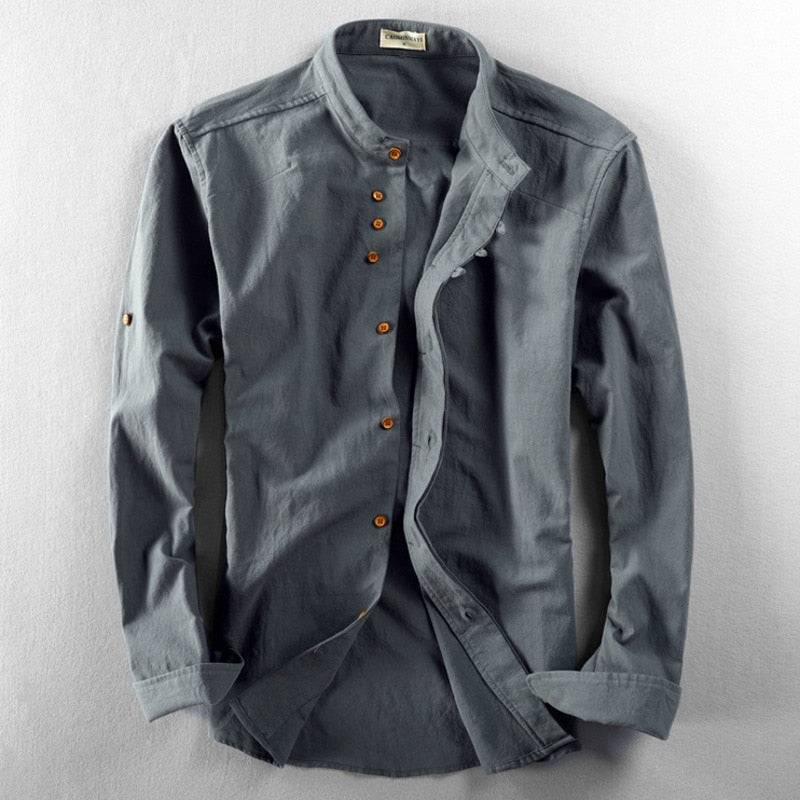 Thomas | Refined Mandarin Collar Shirt - Valereo