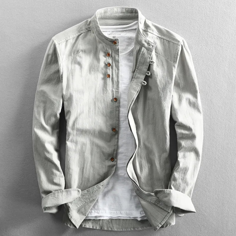 Thomas | Refined Mandarin Collar Shirt - Valereo