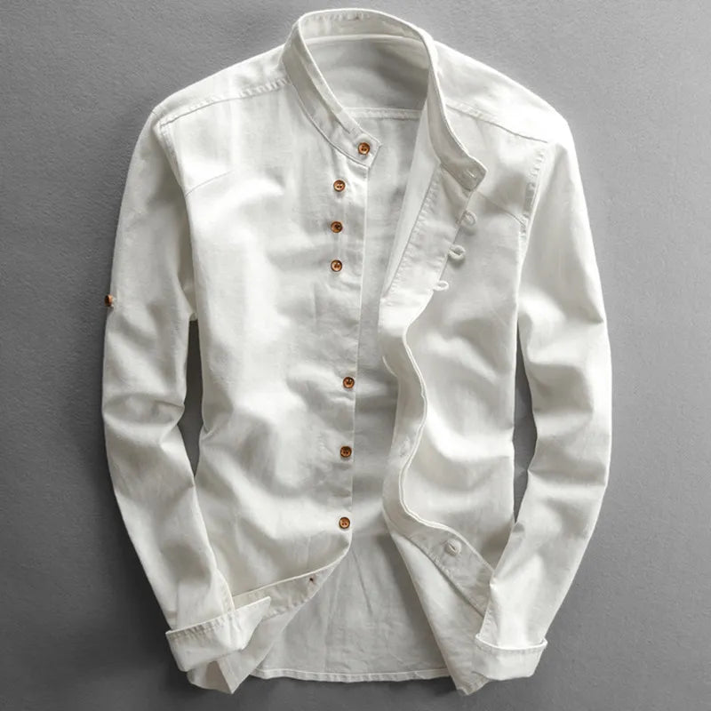 Thomas | Refined Mandarin Collar Shirt - Valereo