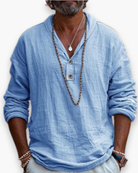 Thomas | Relaxed Linen Henley Shirt - Valereo