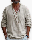 Thomas | Relaxed Linen Henley Shirt - Valereo
