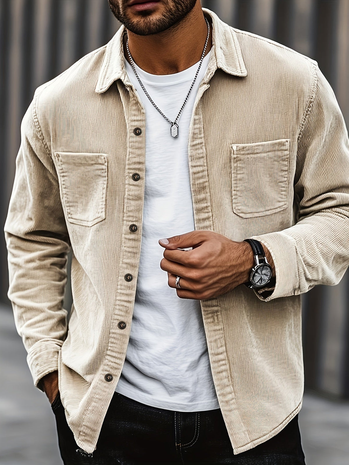 Timothy | Classic Corduroy Button Shirt Jacket