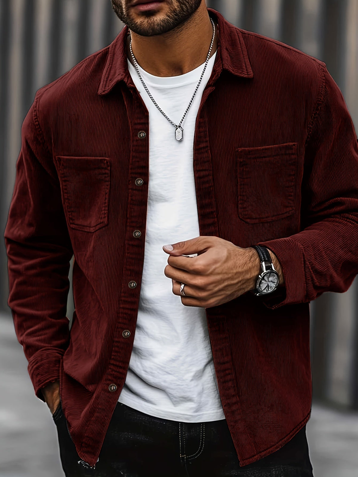 Timothy | Classic Corduroy Button Shirt Jacket