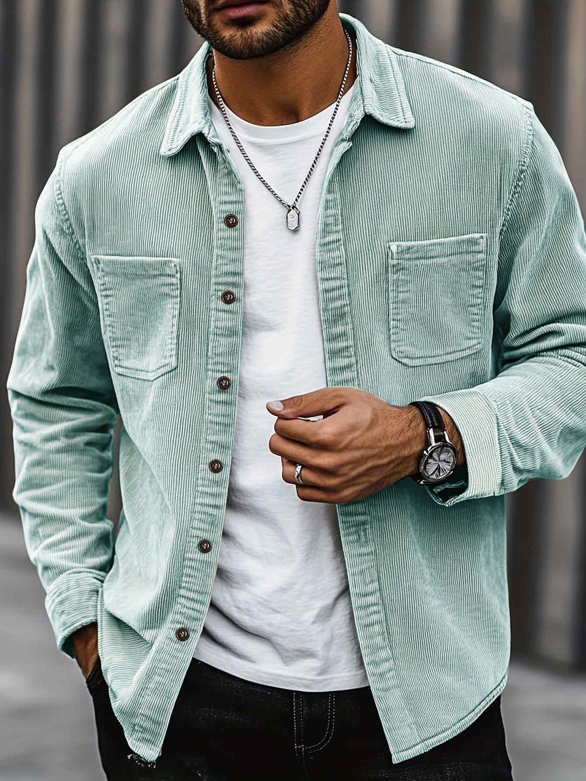Timothy | Classic Corduroy Button Shirt Jacket