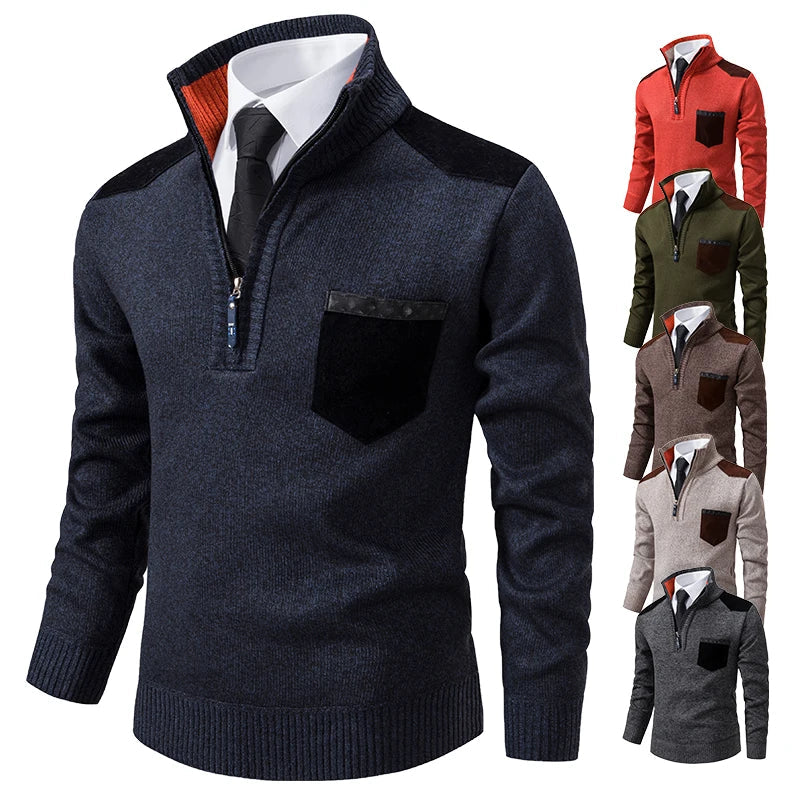 Vincent | Classic Quarter-Zip Knit Sweater - Valereo
