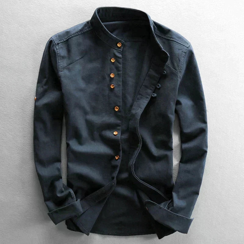 Vincent | Refined Mandarin Collar Shirt - Valereo