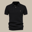 Vincent | Refined Ribbed Knit Polo Shirt - Valereo