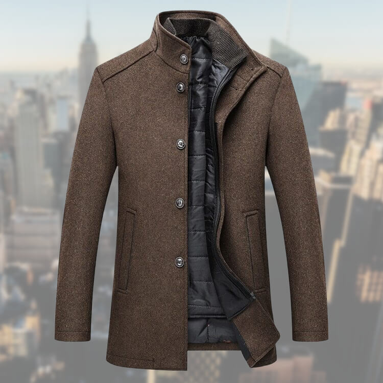 Vincent | Refined Wool Stand-Collar Jacket - Valereo