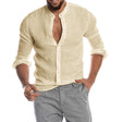 Vincent | Relaxed Linen Band-Collar Shirt - Valereo