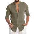 Vincent | Relaxed Linen Band-Collar Shirt - Valereo