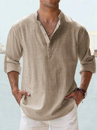 Vincent | Relaxed Linen Henley Shirt - Valereo