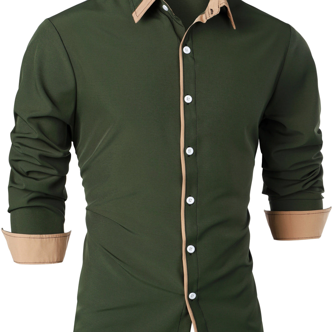 Vincent | Stylish Contrast-Collar Button-Up Shirt - Valereo
