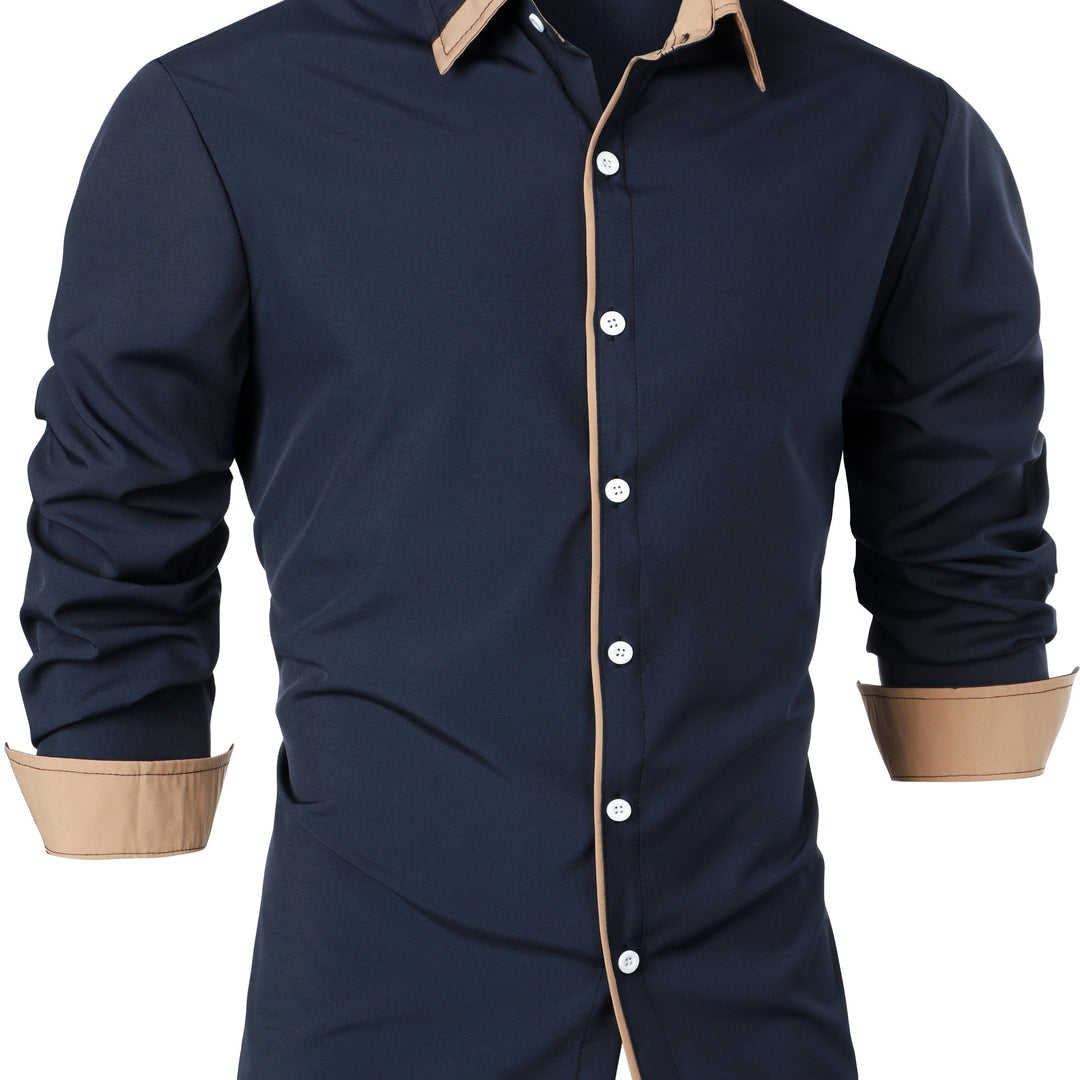 Vincent | Stylish Contrast-Collar Button-Up Shirt - Valereo