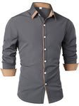 Vincent | Stylish Contrast-Collar Button-Up Shirt - Valereo