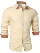 Vincent | Stylish Contrast-Collar Button-Up Shirt - Valereo