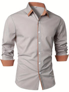Vincent | Stylish Contrast-Collar Button-Up Shirt - Valereo