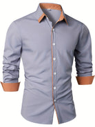 Vincent | Stylish Contrast-Collar Button-Up Shirt - Valereo