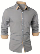 Vincent | Stylish Contrast-Collar Button-Up Shirt - Valereo