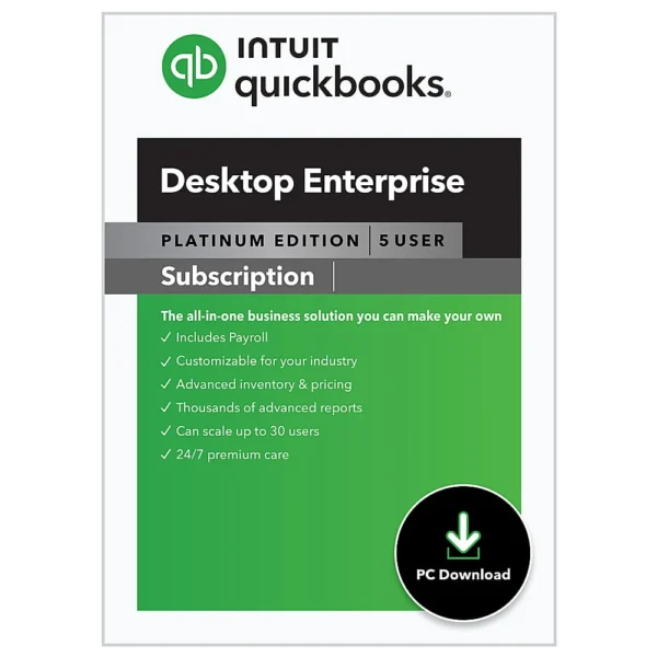 Intuit QuickBooks Desktop Enterprise 2024 Accounting Software For 1 User